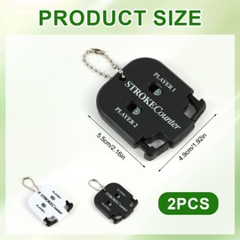 FunWorth Set of 2 Golf Punch Counters with Key Chain, ABS Counter Clicker, Compact & Lightweight, Space Golf Scorer for 2 Players, Waterproof Hand Counter Set for Outdoor Sports (Black/White - 2