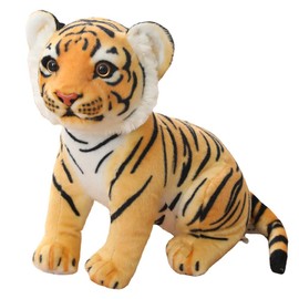 NatureMan 27 cm Tigers Plush Toy, Cute Vivid Tiger Stuffed Animals Plush Toy for Children Toy Gift (Brown Tiger)