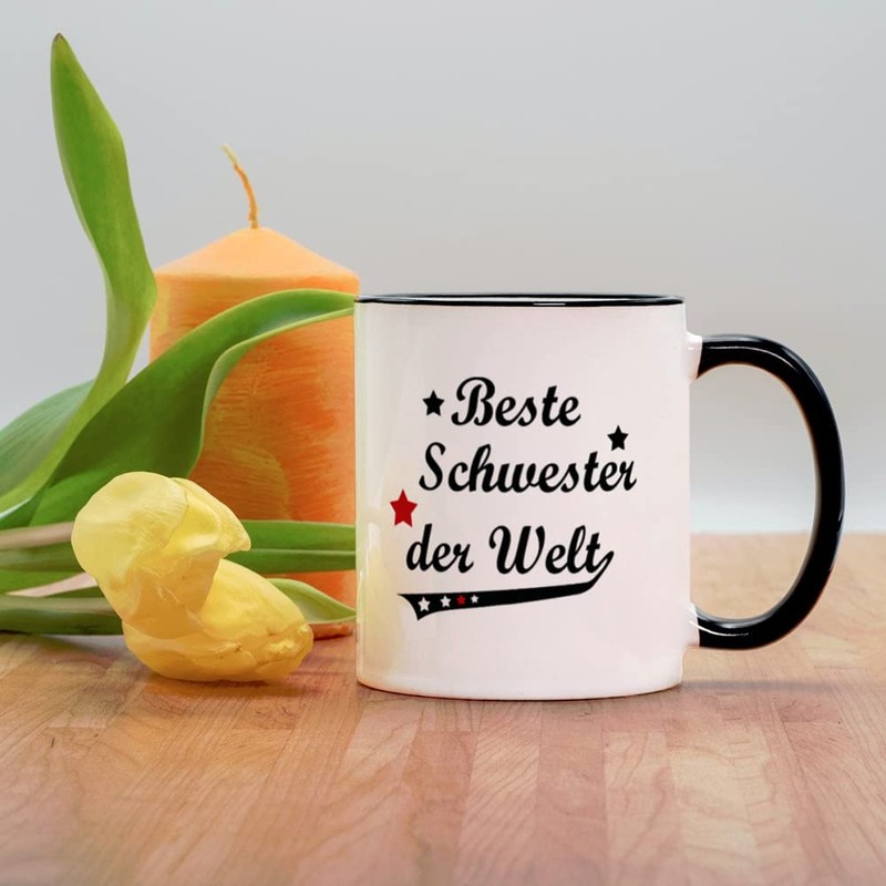 Schwester Geschenk - Tasse mit Druck für die beste Schwester