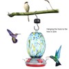 Hummingbirds Water Feeder Colorful Painting Glass Bird Feeding Tool for