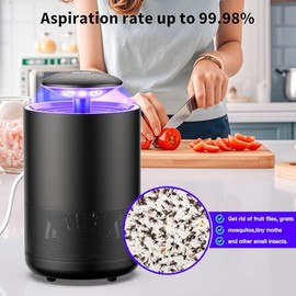 Fly Trap Indoor Mosquito Flying Insect Trap Automatic Electric Fly Catcher Fan Powered Gnat Catcher with 3 Sticky Boards, for Kitchen, Living Room, Dining Room, Yard, Swimming Pool, Picnic or Camping