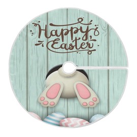 Moudou Easter Tree Skirt Easter Bunny Tail Christmas Tree Skirt for Holiday Party Decoration 36 Inch