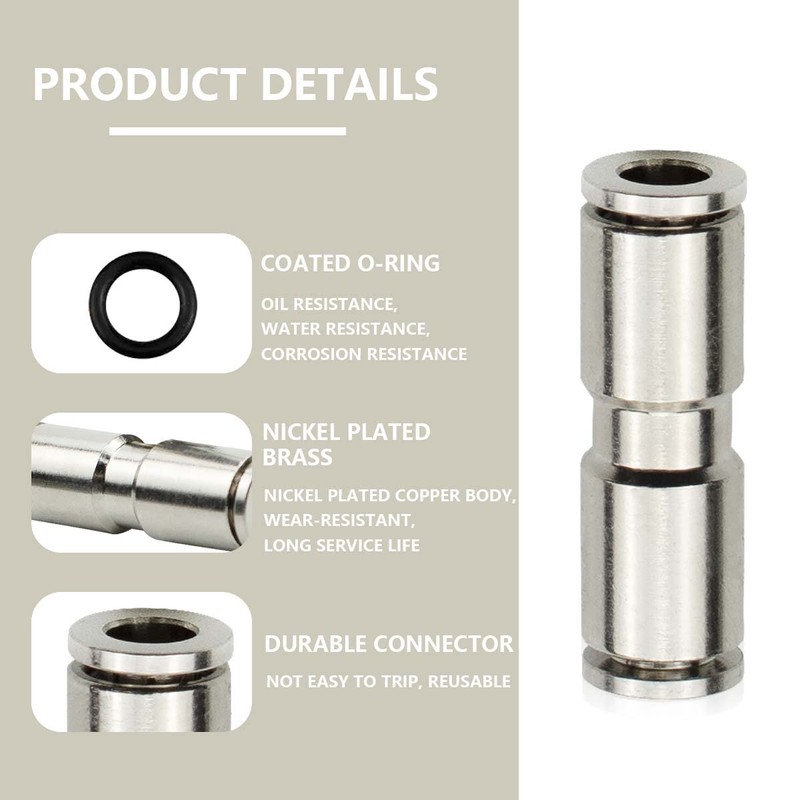 Bwintech 3 pieces 10 mm straight pressure in connection pneumatic
