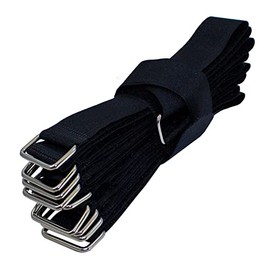 Lumonic 10 x Velcro Ties 800 x 38 mm Crossed Black - Reusable Cable Ties Made of Velcro Tape - For Attaching or Cable Management