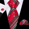 Barry.Wang Red and Green Christmas Ties Set Man Festival Snowflake