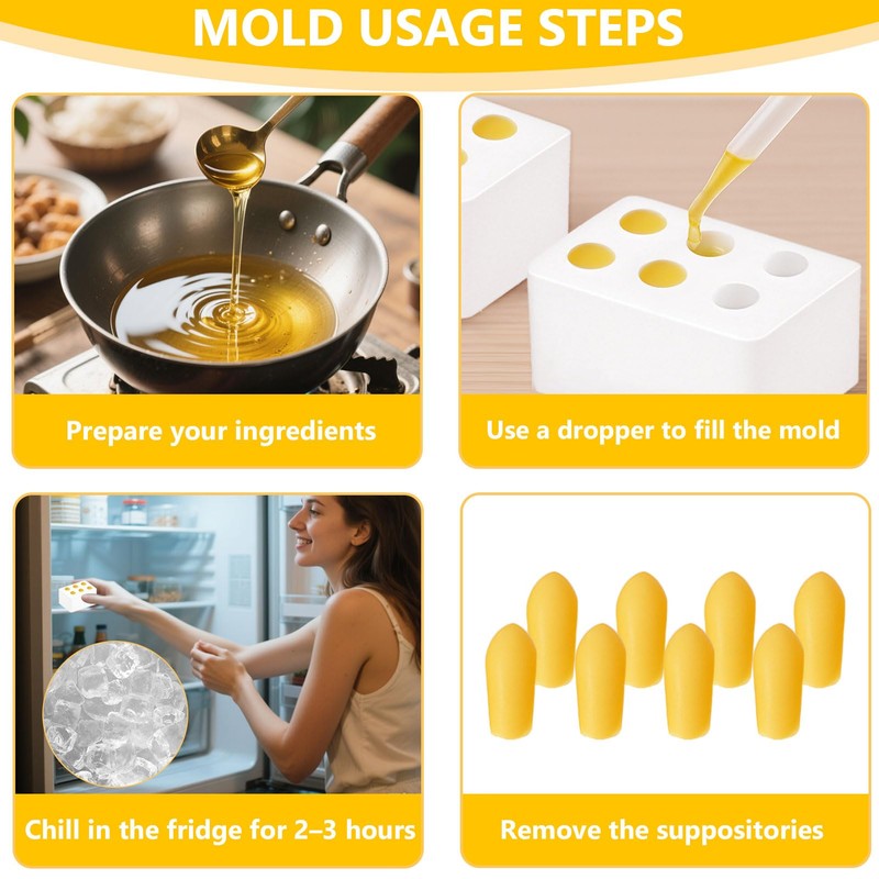 Reusable Silicone Suppository Molds Kit – 4-Pack 2ML Molds for