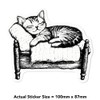 Medium 100mm 'Cute Kitten Sleeping' Transparent/Clear Sticker Decal for Windows/Cars/Walls