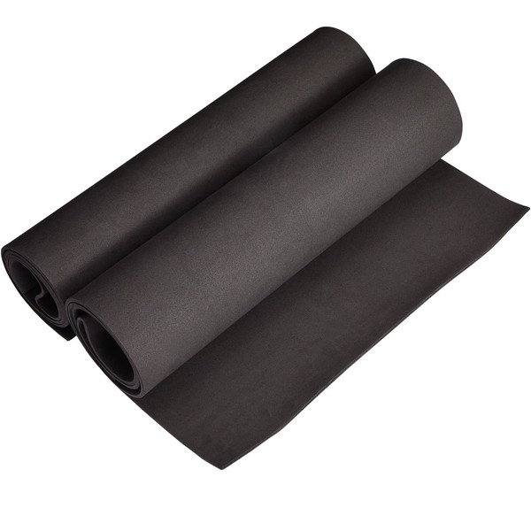 Paquete de 2 rollos de espuma EVA negra, hojas de alta densidad de 3 mm para manualidades, cosplay, disfraces (14 x 39 pulgadas)