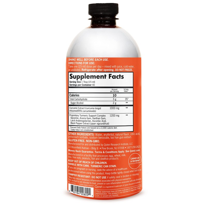 Qunol Liquid Turmeric Curcumin with Black Pepper 1000 Milligram, Supports