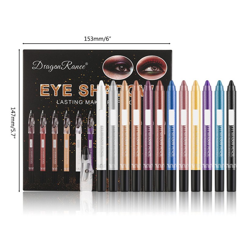 12 Color Eye Shadow Pen Glitter Eyeliner Eye Shadow Pencil