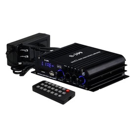 FMTLPS299 4.1ch Surround Amplifier, 4 x 40 W + RCA Subwoofer, Universal Small Amplifier, USB/SD Card Playable, Bluetooth Compatible, Compact Body, 4.1 Channels, Hi-Fi Sound, 12V/5A Adapter, Remote