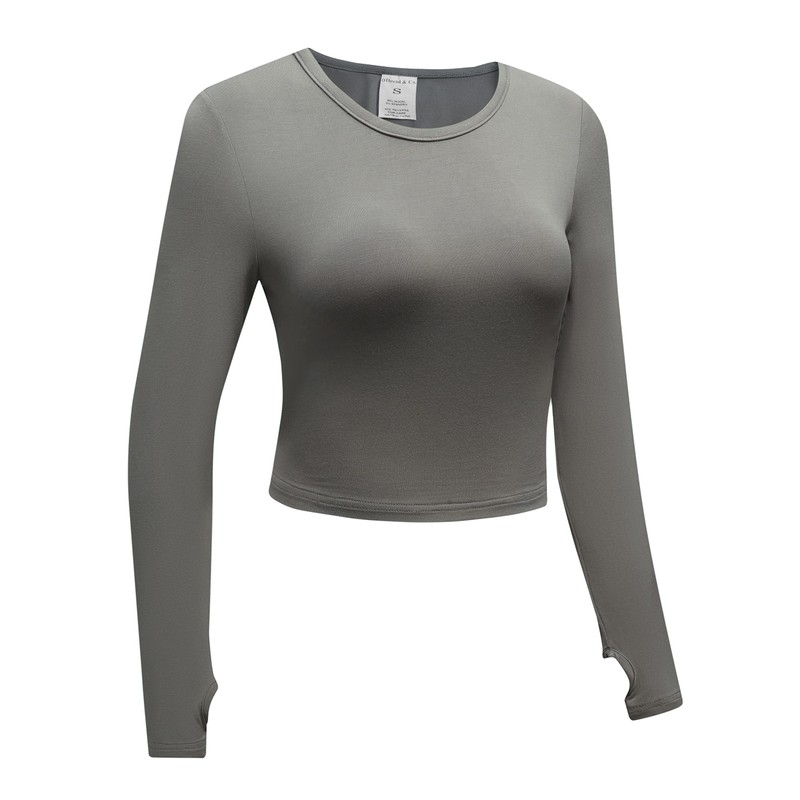 OThread & Co. Women's Long Sleeve Crop Top Comfy Thumb