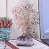 Nupuyai Tree of Life Stone with Natural Amethyst Base Crystal