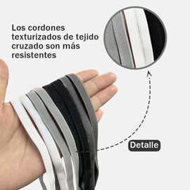 Mythya Agujetas Elasticas para Tenis, Ordones Elásticos sin Cordones para Zapatos Deportivos, Cordones Elásticos sin Cordones para Todos Los Zapatos (Negro)