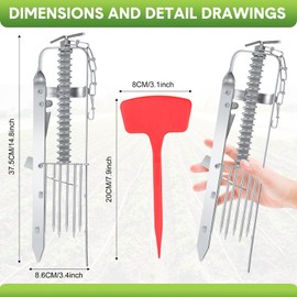 Qualirey 2 Pack Mole Trap Gopher Ground Squirrel Trap Galvanized and Oil Hardened Spear Style Mole Killer Animal Traps Reusable for Lawn Garden(Silver)