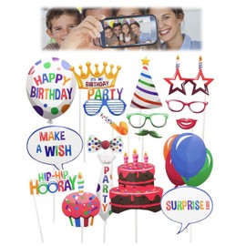 Photo Props (18 Pieces) For Photography, Party Supplies, Birthday Supplies, Parties, Photos, Easy Assembly, Disguise, Portable, Party Birthday, Welcome Space