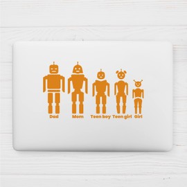 Robot Family Car Stickers with Inscriptions - Funny Figure Family Stickers with Silhouettes of Robot Family Members - Bumper Mirror Car Window Stickers