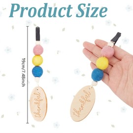 DELORIGIN 6Colors Wool Felt Ball Car Diffuser Car Diffuser Vent Clip Wood, 6pcs Essential Oil Car Diffuser Car Air Vent Clips with Lettering Wooden Pendant Boho Car Accessories for Car Interior Decor