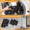 Colorful Skull Oven Mitts and Pot Holders Sets 4Pcs,Heat Resistant