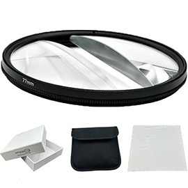 Camera Filter Accessories 77mm Split Diopter Prism Camera Filter Double Glass Split Diopter Lens Filter Blur Zoom Center Filter for SLR Cameras Special Effect Filter