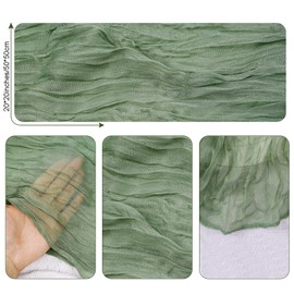 Nydotd 6pcs Gauze Cheesecloth Napkins 20 x 20 Inch Boho Dinner Napkins Wrinkled Rustic Linen Table Napkins Decorative Cloth Napkins for Wedding Party Baby Shower Family Everyday Use (Sage Green)