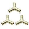 CDQBWKJGFJ 3 Pcs Brass 1/2" x 1/2" x 1/2" Hose Barb 3 Way Wye Y Shape Barbed Splitter Fitting Splicer for Water Fuel Air