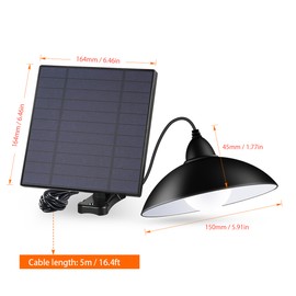 Tomshine Solar Pendants Light with Remote Control Brightness Adjustable 12 LEDs Warm White Shed Lamp IP65 Water-resistant Outdoor Hanging Light for Garden Patio Balcony Home