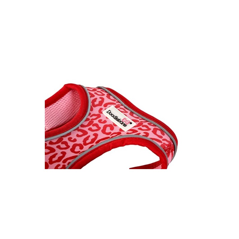 Doodlebone Snappy Harness, Ruby Leopard, 1-2