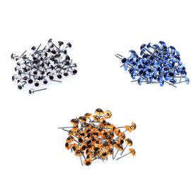150PCS Needle Type Eyes Ball,5mm Plastic Safety Eyes,3 Colors Eyes Black Beans for Needle Felting Material Kit DIY Accessories