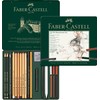 Faber-Castell Pitt Monochrome Set in Storage Tin, Medium, 112976 Dark