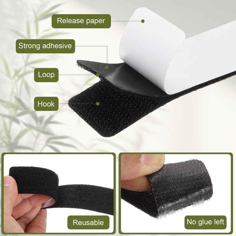 HARFINGTON 16set Hook and Loop Strips with Adhesive 2" Round