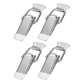 PATIKIL Stainless Steel Spring Loaded Toggle Latch 4.3 Inch, 4Pcs Latch Catches Hasp Clamp Clip for Case Box Chest Trunk Toolboxes Cabinet, Silver Tone