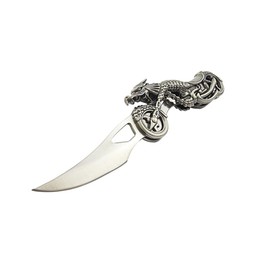 Cuchillo de bolsillo plegable táctico de acero inoxidable con diseño de hoja Dragon Biker de 7 pulgadas