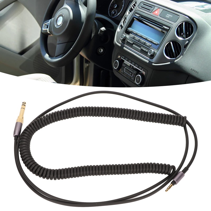 3.5mm Sound Spring Cable Retractable 9.8ft Plug and Play 3.5mm