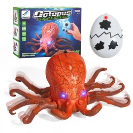 AMCHSURI Remote Control Animals Crawling RC Octopus Toy with Blue LED Eyes & Realistic Movement Crawling, Cool Gag Gifts or Birthday Gift for Boys Girls Ages 6+