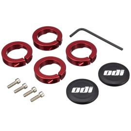 Odi Lock Jaw Bicycle Grip Lock-On Clamps with Caps (Red/Black)