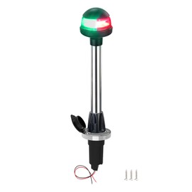 CLGMarine Bow Light,Boat Navigation Lights Red And Green Led,Light Pole Removable,2 Pin Plug-in Mount Base,DC12V 12 Inches