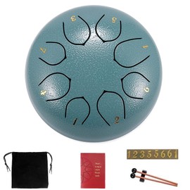 Norhogo 6 inch 8 Notes steel drum, steel drums, Steel Tongue Drum with Drum Mallets, for Musical Education Concert Mind Healing Yoga Meditation Carry Bag Gift for Beginner Adult Kid, Blue