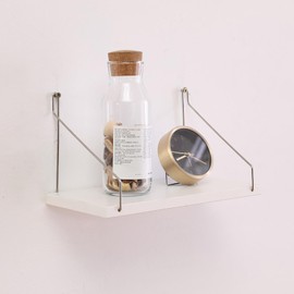 WXVOVXW Wall Shelf No Scratch Wall Shelf Open Shelf Wall Shelf Rental Wall Shelf Wall Shelf Hanging Shelf Easy Install DIY Shelf Wall Display Shelf (30cm White)