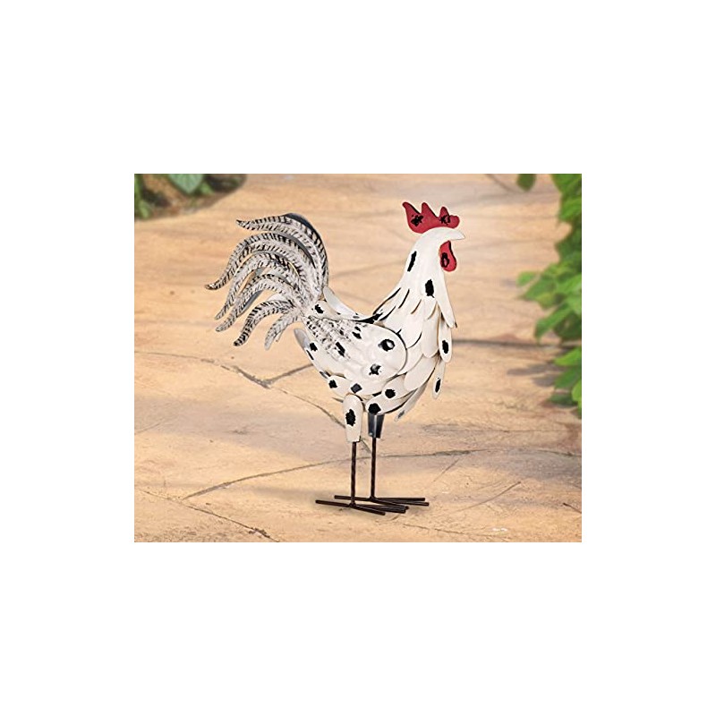 Sunset Vista Designs 14861 White Rooster Sculpture White Rooster