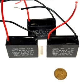 Unbranded 3 Pieces HBC CEILING FAN CAPACITOR CBB61 6uf 50/60hz 40/85/21 450vac E3