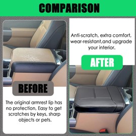 Center Console Cover for 2023 2024 2025 Ford F250 F350 F450 F550 Bucket Seats, Scratch-Resistant Armrest Cover for 2023 2024 2025 Ford Super Duty Accessories (Bucket Seat Only)