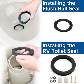 XQIQX RV Toilet Seal, 385311652 RV Toilet Replacement Seal and 385311658 RV Toilet Flush Seal Compatible with Dometic 300/310/320 Toilet, RV Toilet Gasket for 300/310/320 Series RV Toilet Flange Seal