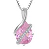 YL Teardrop Necklace 925 Sterling Silver Infinity Pendant 10x14 MM