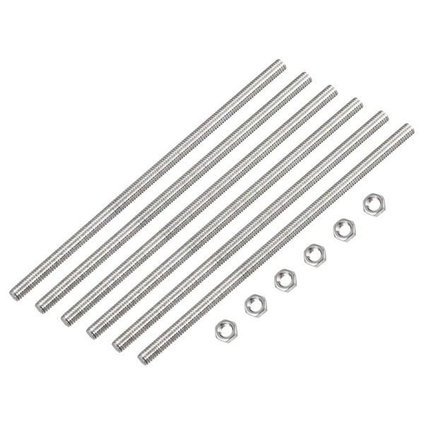 TOP-VIGOR 15Pcs M3 x 250mm Fully Threaded Rod, 304 Stainless