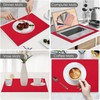 Chinese Red Placemats, Set of 6, Kitchen Dining Table Cloth,