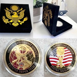 2GIG US Secret Service Counter Sniper Team Challenge Coin With velvet Case