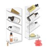 MULSAME Acrylic Shower Shelves， Shower Caddy Adhesive with Water Guide,