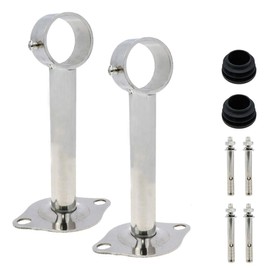 Rannb Ceiling-Mount Bracket Wardrobe Pipe Bracket Rod Lever Support Holder Fit 32 to 33mm Rod 150mm/5.9" Length-2pcs