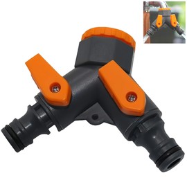 YUEHNEOM Plumbing Fittings Ball Valve Quick Connector 1/2 Inch to 3/4 Inch Y Shunt Adapter Valve Garden Hose Splitter Connectors Double Hose Connector for Garden Tap